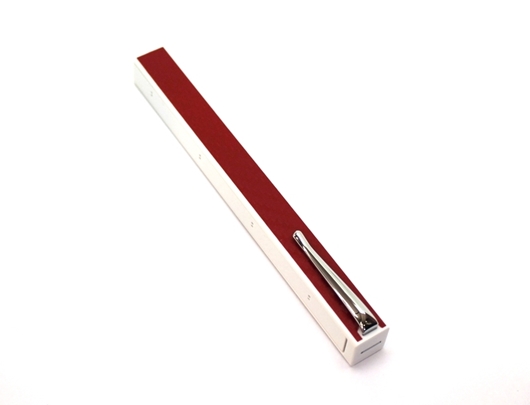 Penwak Swivel Case Pure White Carbon Fibre Red