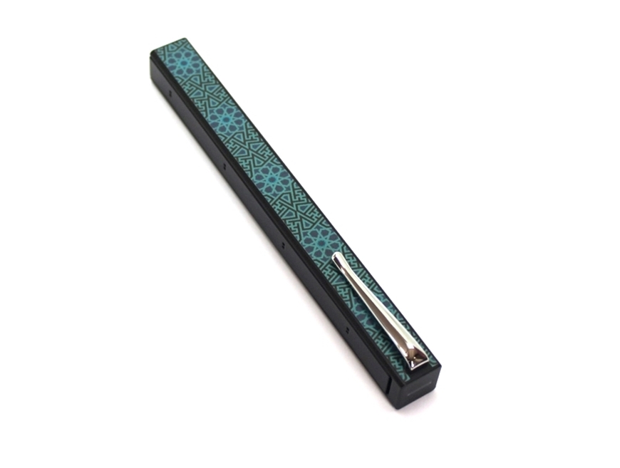 Penwak Swivel Case Glossy Grey Arabesque Teel