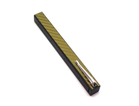 Penwak Swivel Case Glossy Grey Carbon Fibre Gold